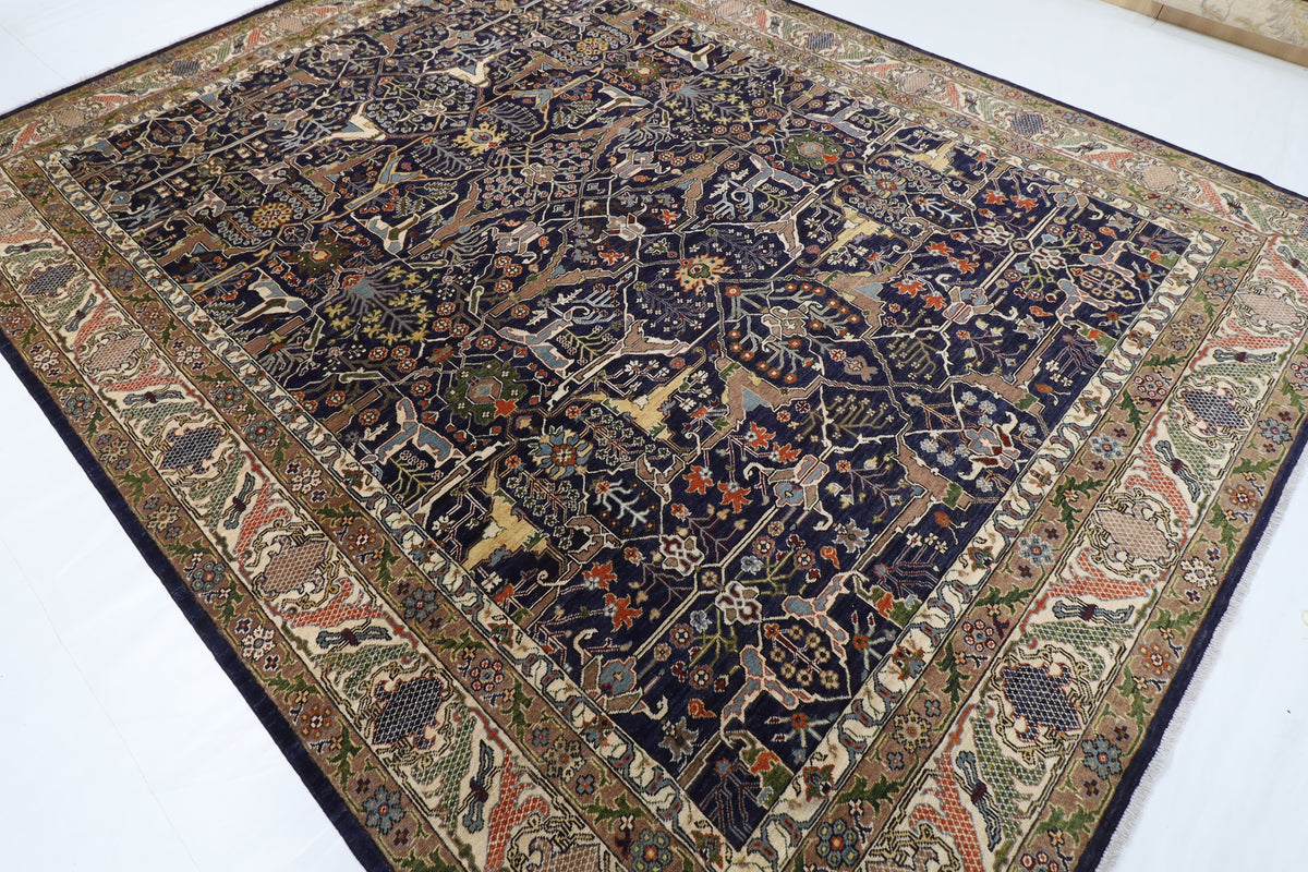 278 x 358 cm | Bidjar Blue Design Hand Knotted Wool Afghan Carpet