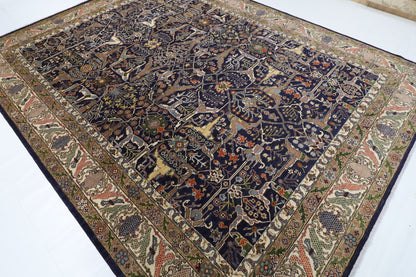 278 x 358 cm | Bidjar Blue Design Hand Knotted Wool Afghan Carpet