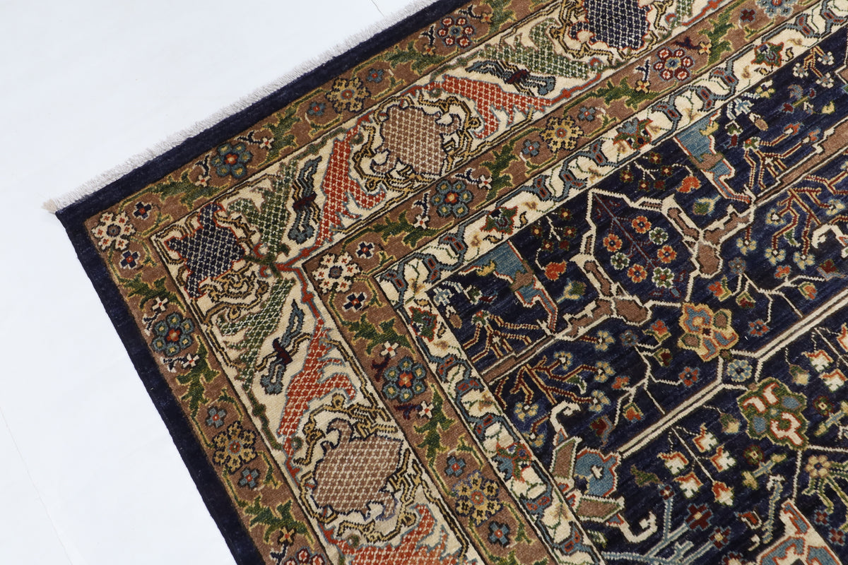 278 x 358 cm | Bidjar Blue Design Hand Knotted Wool Afghan Carpet