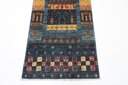 80 x 291 cm | Animal Afghan Tribal Hand Knotted Veg Dye Wool Runner