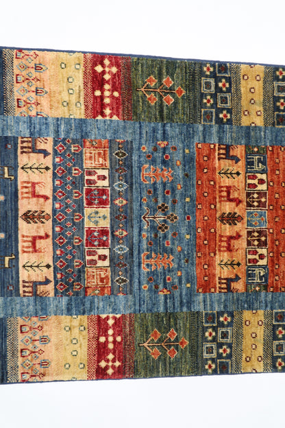 80 x 291 cm | Animal Afghan Tribal Hand Knotted Veg Dye Wool Runner