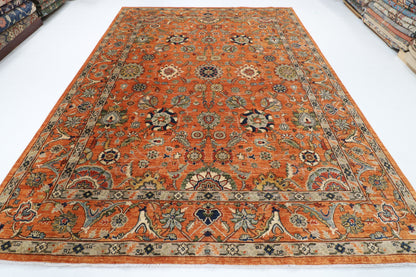 268 x 368 cm | Serapi Orange Design Hand Knotted Wool Afghan Carpet