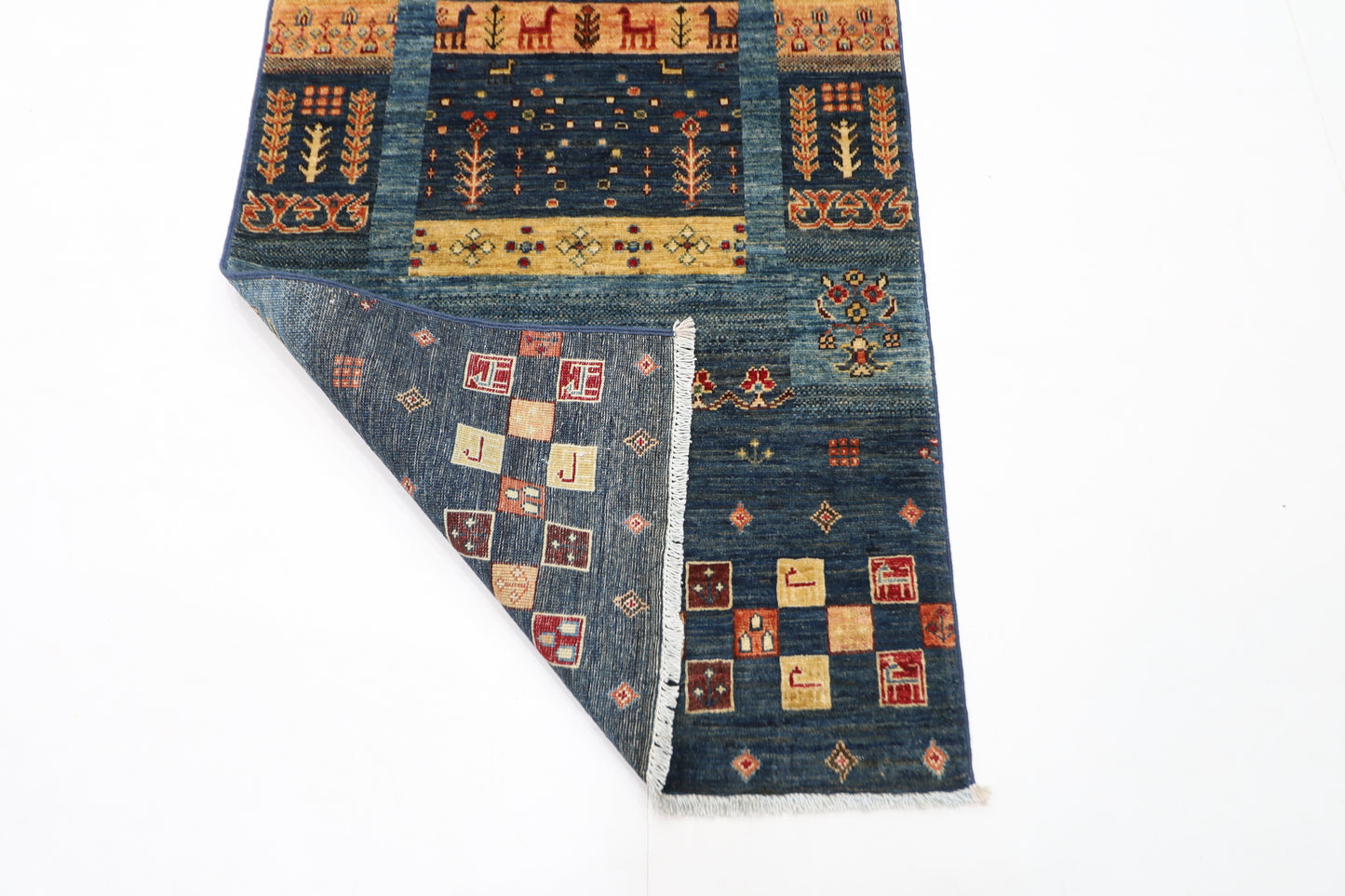 80 x 291 cm | Animal Afghan Tribal Hand Knotted Veg Dye Wool Runner