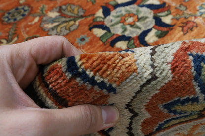 268 x 368 cm | Serapi Orange Design Hand Knotted Wool Afghan Carpet