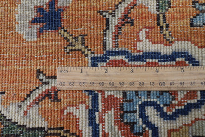 268 x 368 cm | Serapi Orange Design Hand Knotted Wool Afghan Carpet