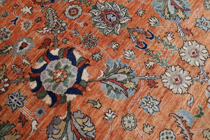 268 x 368 cm | Serapi Orange Design Hand Knotted Wool Afghan Carpet
