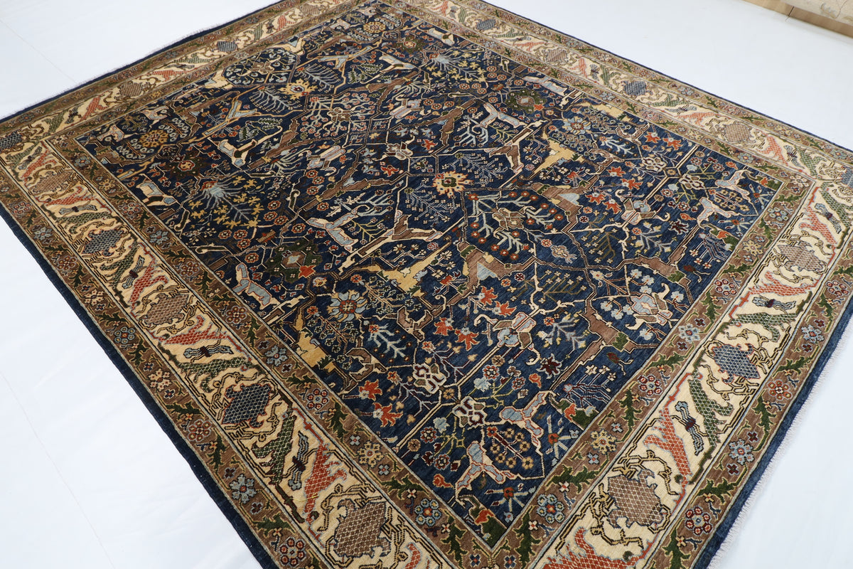 250 x 300 cm | Bidjar Blue Design Hand Knotted Wool Afghan Carpet