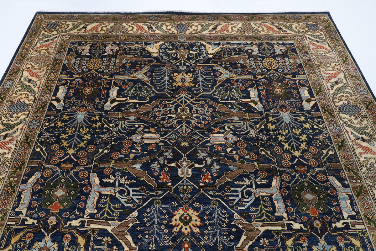 250 x 300 cm | Bidjar Blue Design Hand Knotted Wool Afghan Carpet