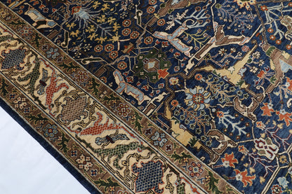 250 x 300 cm | Bidjar Blue Design Hand Knotted Wool Afghan Carpet