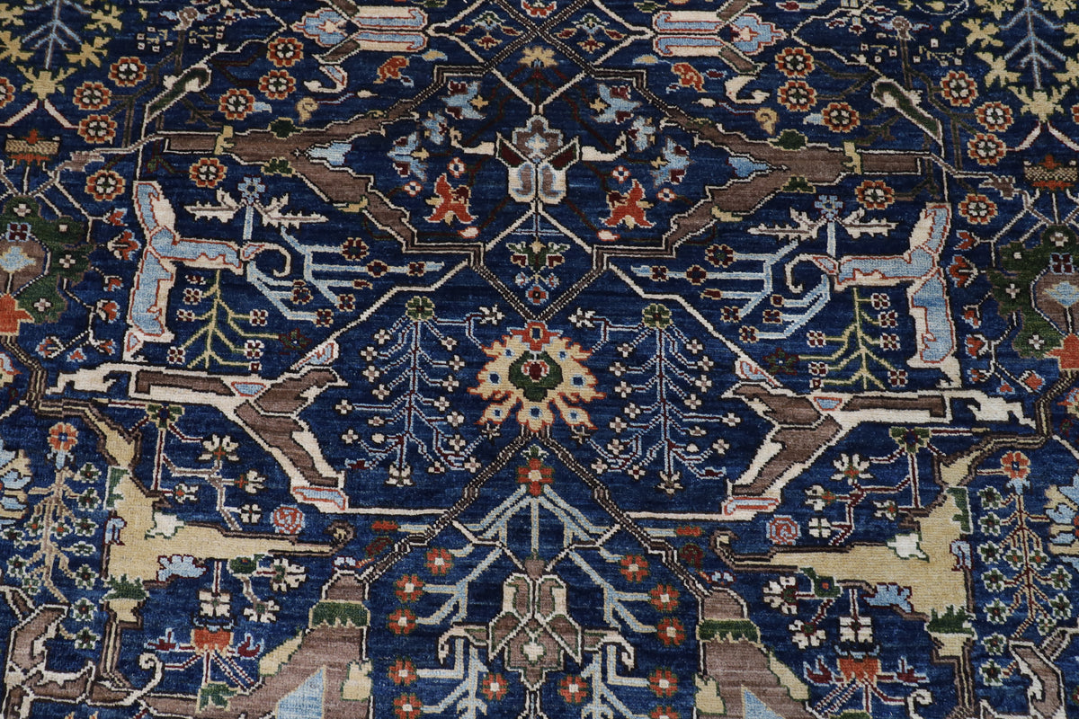 250 x 300 cm | Bidjar Blue Design Hand Knotted Wool Afghan Carpet