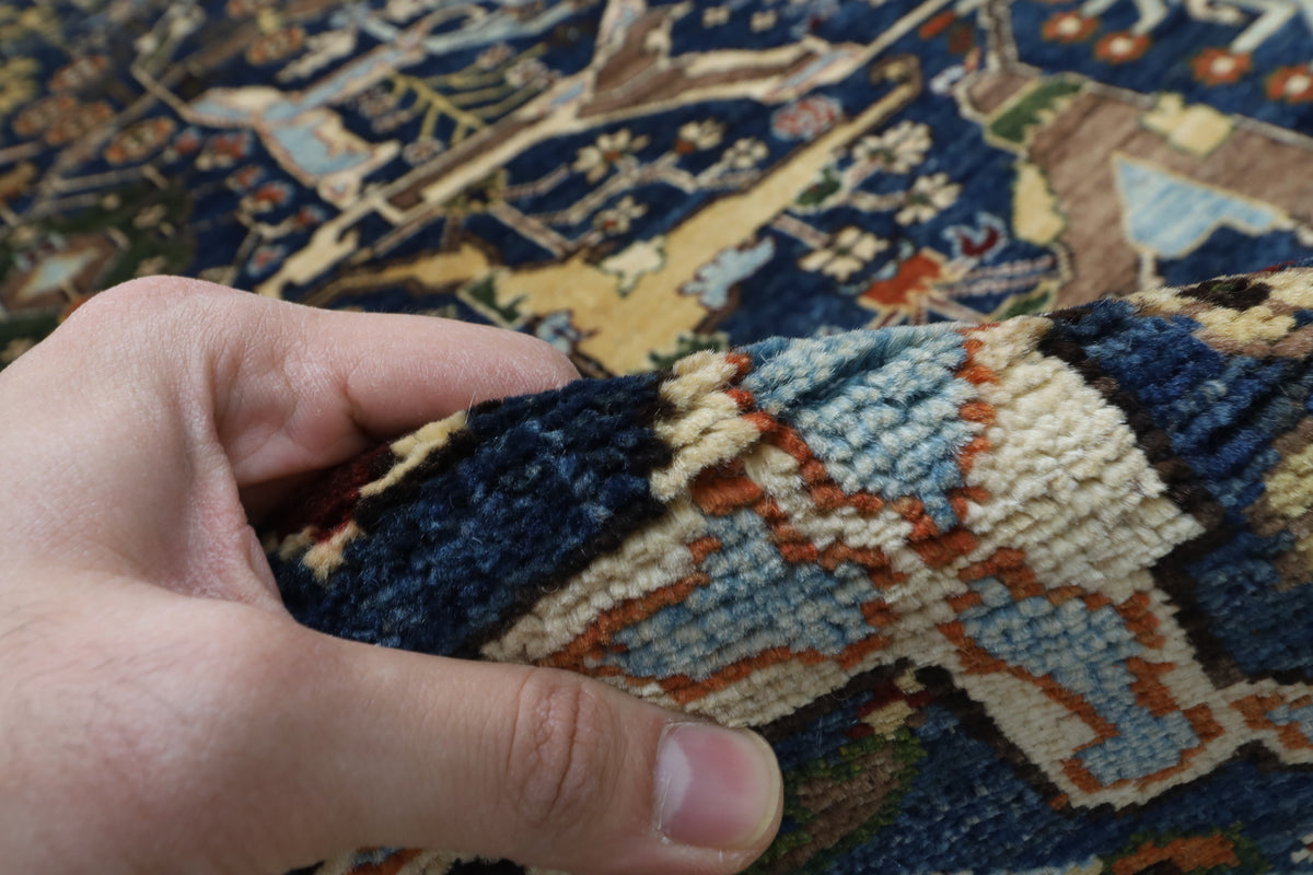 250 x 300 cm | Bidjar Blue Design Hand Knotted Wool Afghan Carpet