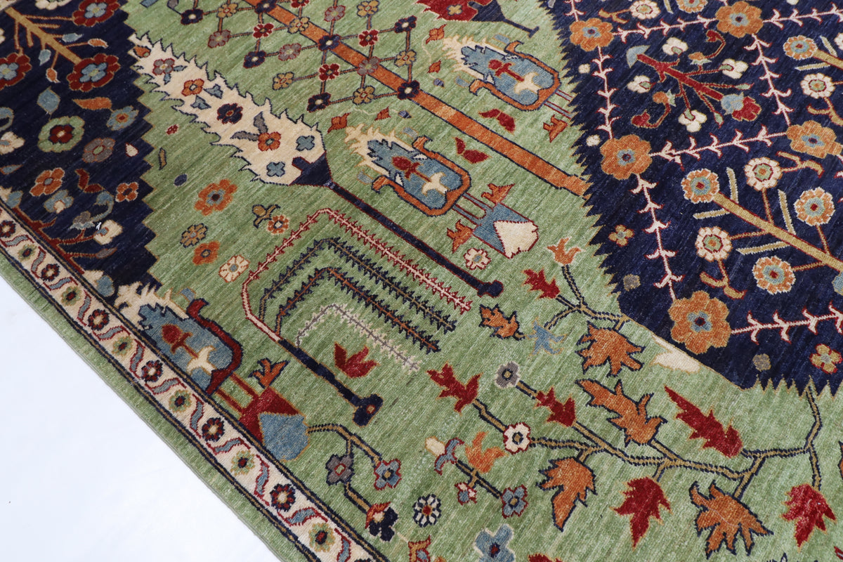 248 x 298 cm | Tree of life Design Hand Knotted Wool Afghan Carpet
