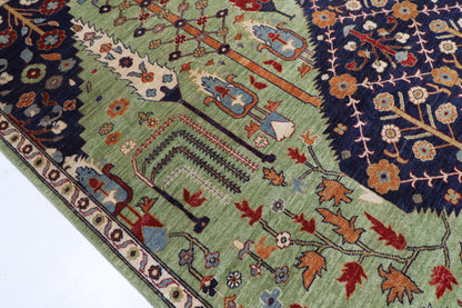 248 x 298 cm | Tree of life Design Hand Knotted Wool Afghan Carpet