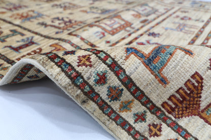 85 x 290 cm | Beige Afghan Tribal Hand Knotted Veg Dye Wool Runner