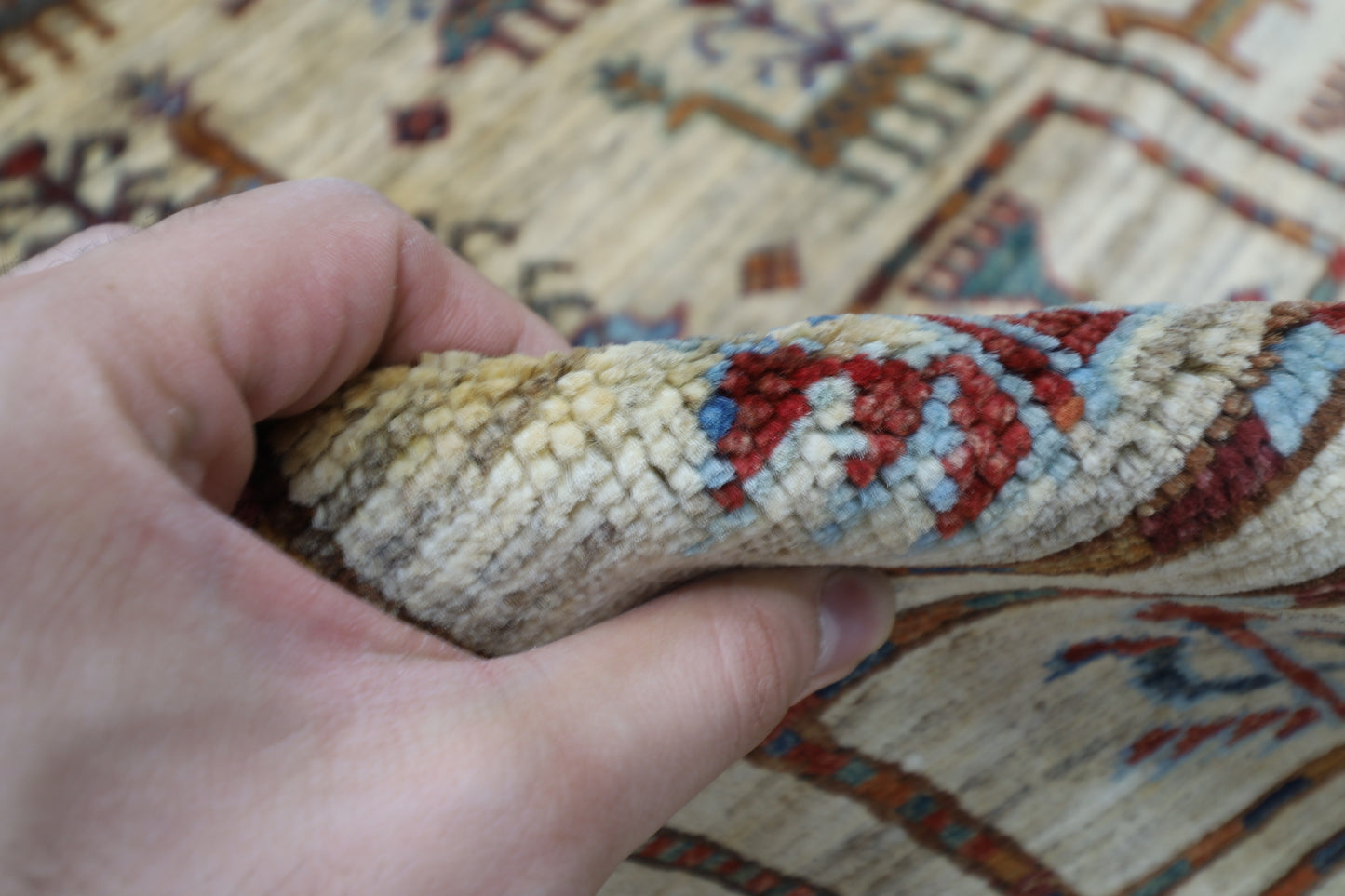 85 x 290 cm | Beige Afghan Tribal Hand Knotted Veg Dye Wool Runner