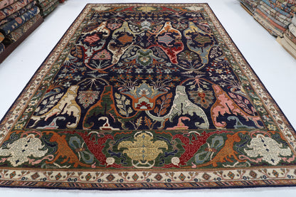 306 x 416 cm | Kawros Blue Design Hand Knotted Wool Afghan Carpet