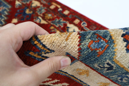 63 x 180 cm | Oriental Waziri Red Runner Rug Afghan Hand Knotted Veg dye Wool carpet