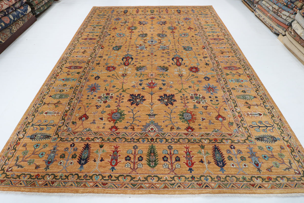 272 x 368 cm | Sultani Design Hand Knotted Wool Afghan Carpet