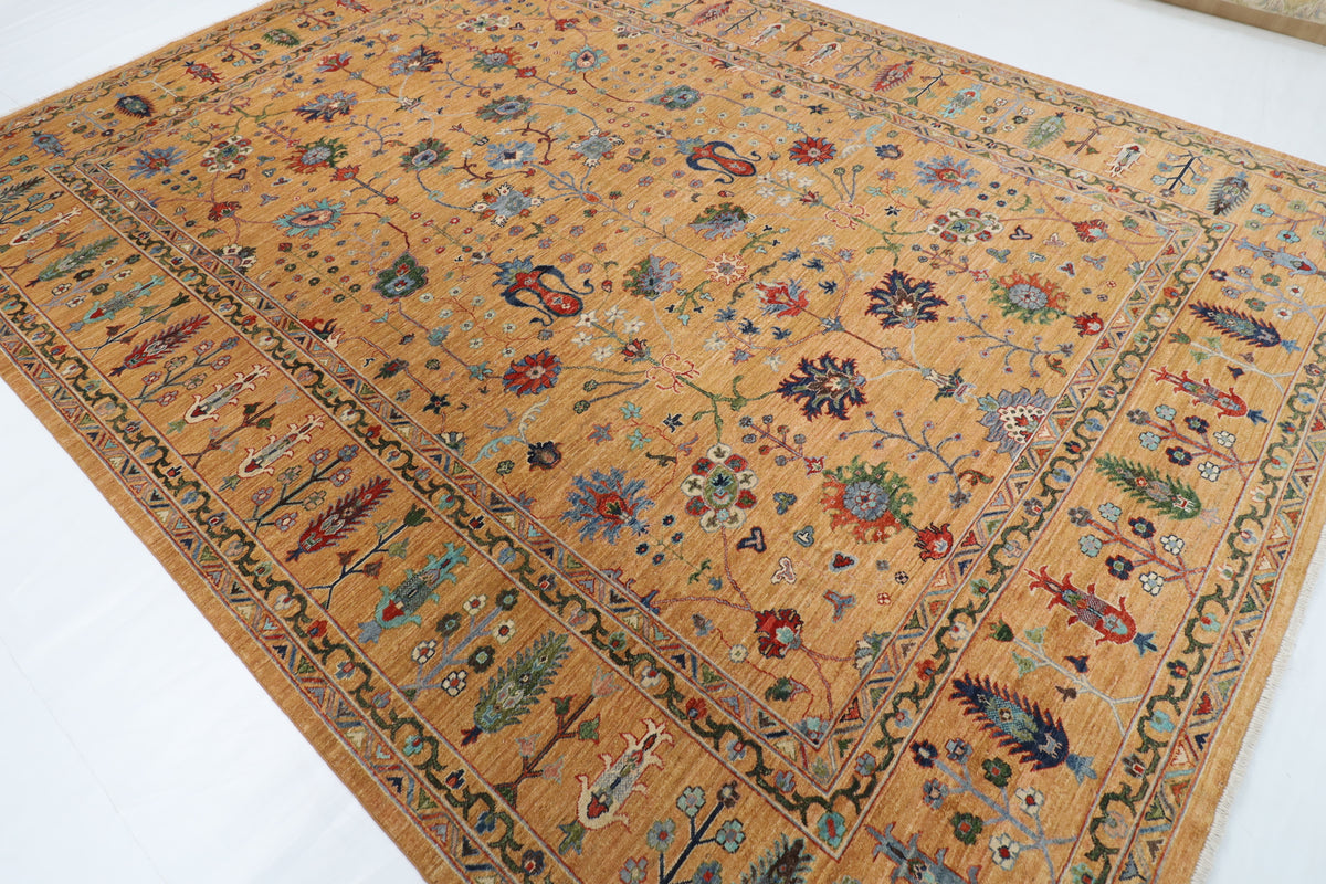 272 x 368 cm | Sultani Design Hand Knotted Wool Afghan Carpet