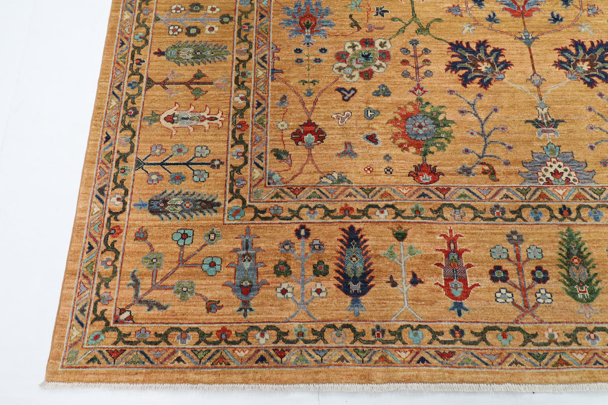 272 x 368 cm | Sultani Design Hand Knotted Wool Afghan Carpet