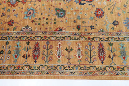 272 x 368 cm | Sultani Design Hand Knotted Wool Afghan Carpet