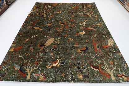245 x 301 cm | Alfombra afgana de lana teñida con vegetales anudada a mano diseño Kawros