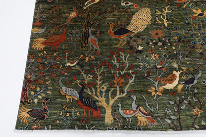 245 x 301 cm | Alfombra afgana de lana teñida con vegetales anudada a mano diseño Kawros