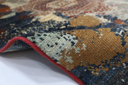 100 x 154 cm | Abstract Mamluk Afghan Tribal Hand Knotted Veg Dye Wool Carpet