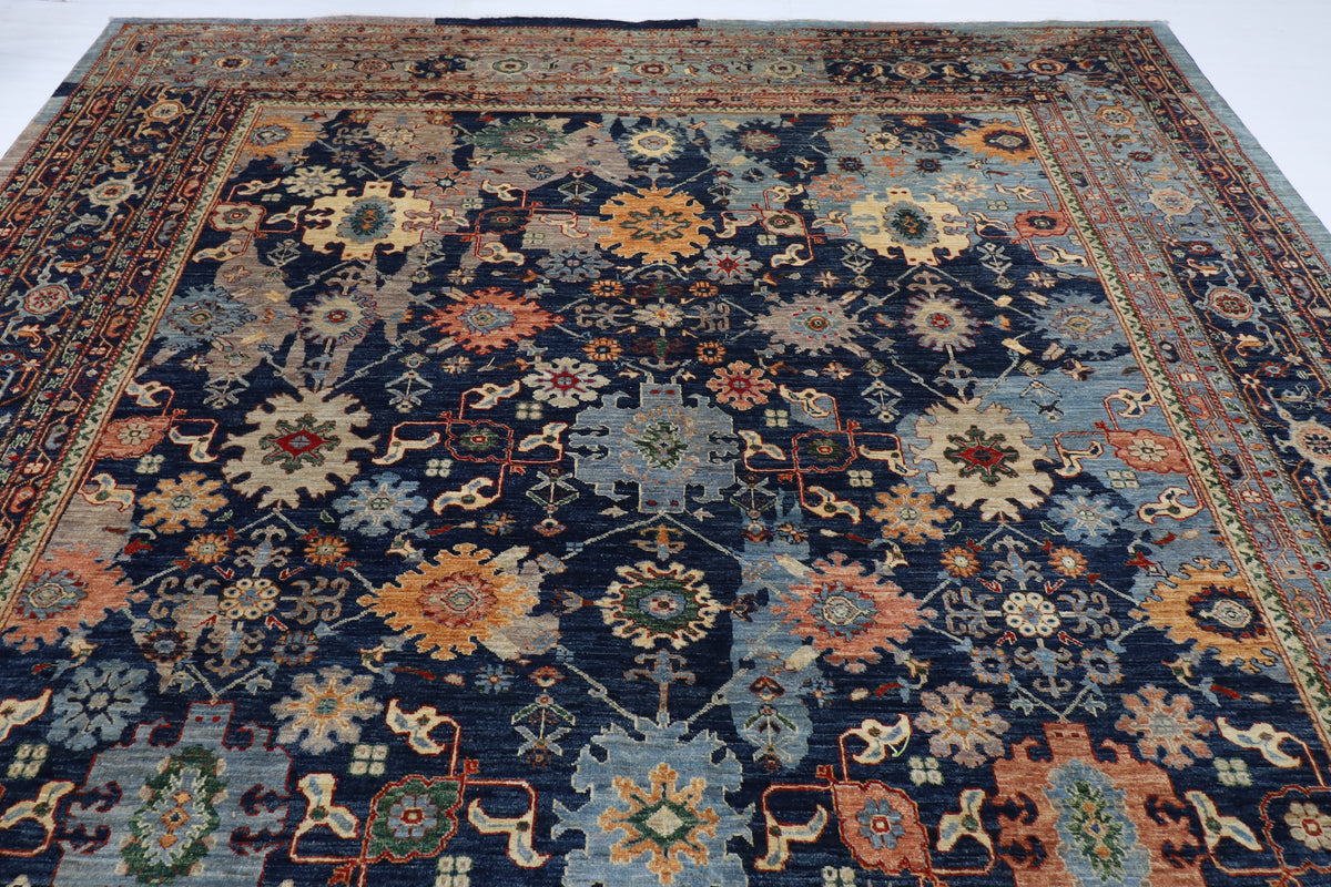 302 x 416 cm | Abstract Serapi Design Hand Knotted Wool Afghan Carpet