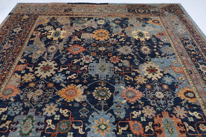 302 x 416 cm | Abstract Serapi Design Hand Knotted Wool Afghan Carpet