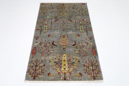 99 x 155 cm | Gabbeh Afghan Tribal Hand Knotted Veg Dye Wool Carpet