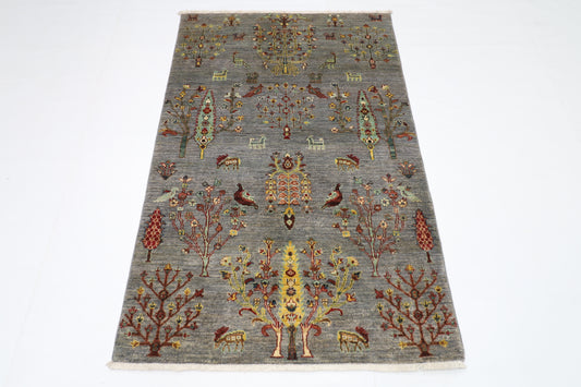 99 x 155 cm | Gabbeh Afghan Tribal Hand Knotted Veg Dye Wool Carpet