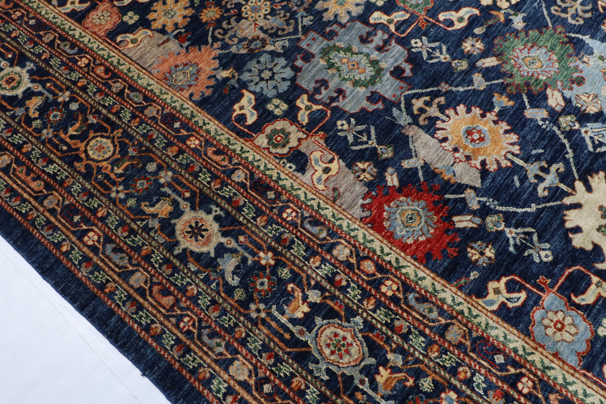 302 x 416 cm | Abstract Serapi Design Hand Knotted Wool Afghan Carpet