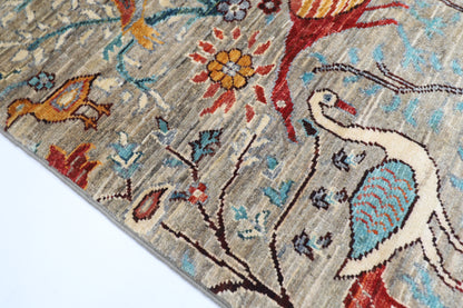 65 x 91 cm | Oriental Bird Gray Accent Rug Afghan Hand Knotted Veg dye Wool carpet