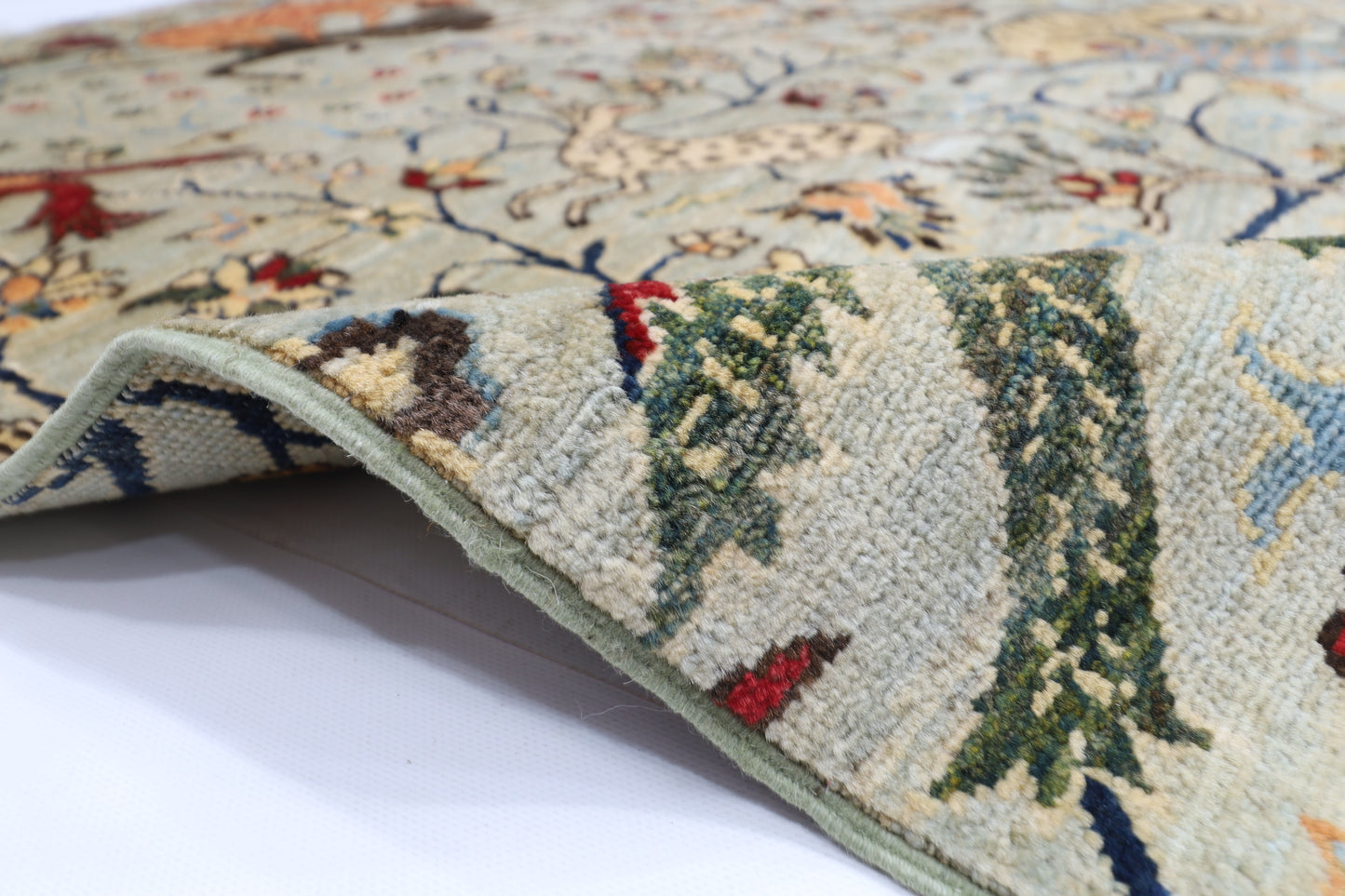 102 x 150 cm | Oriental Bird Gray Area Rug Afghan Hand Knotted Veg dye Wool carpet