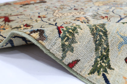 102 x 150 cm | Oriental Bird Gray Area Rug Afghan Hand Knotted Veg dye Wool carpet