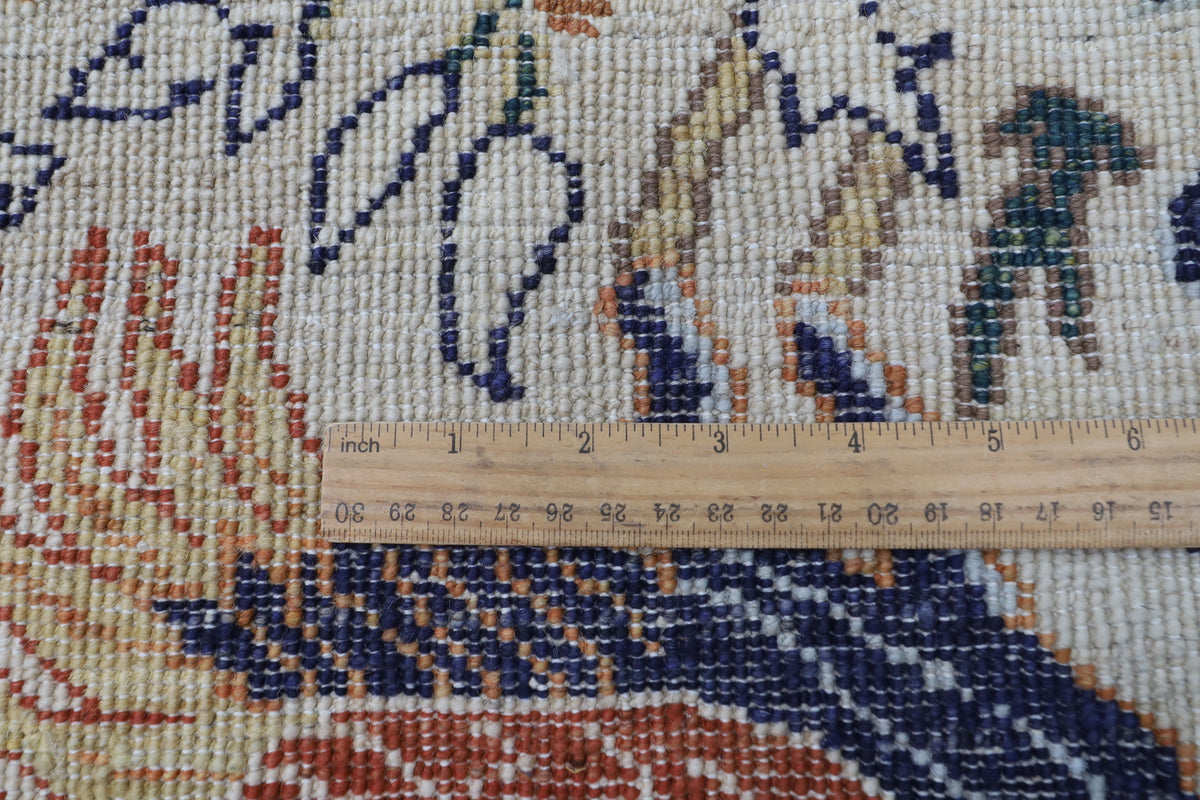 306 x 421 cm | Birds Beige Design Hand Knotted Wool Afghan Carpet