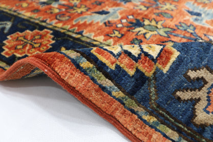 91 x 154 cm | Orange Afghan Tribal Hand Knotted Veg Dye Wool Carpet