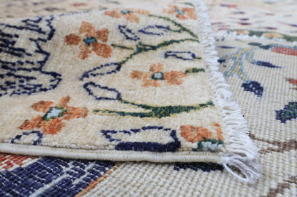 306 x 421 cm | Birds Beige Design Hand Knotted Wool Afghan Carpet