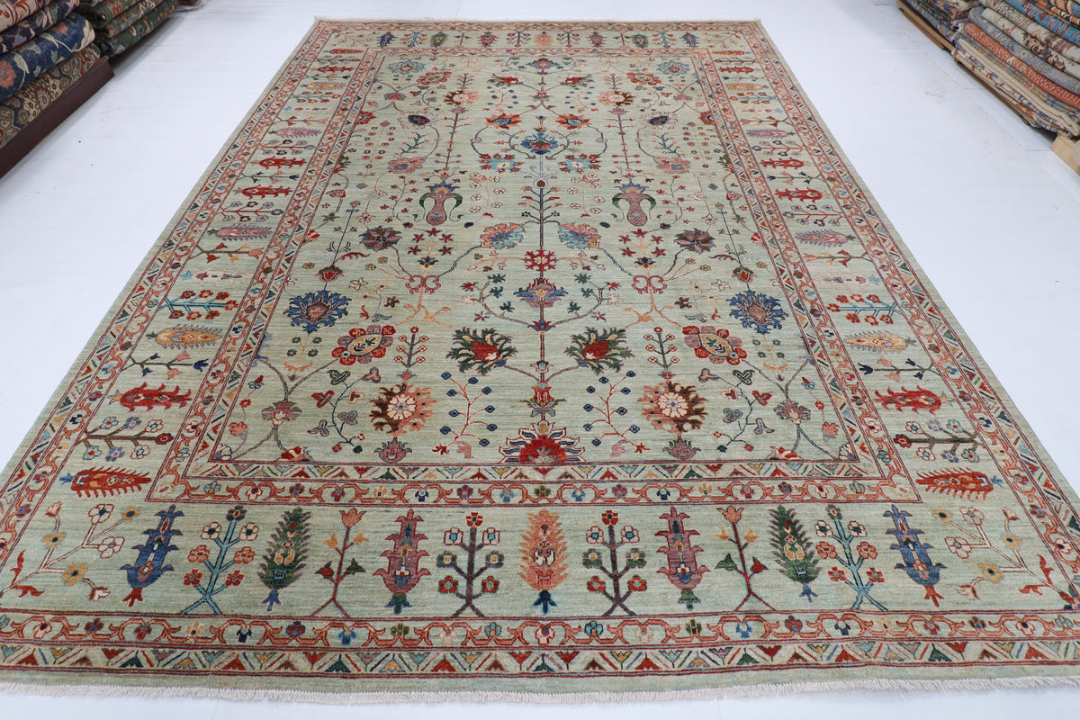271 x 364 cm | Sultani Design Hand Knotted Wool Afghan Carpet