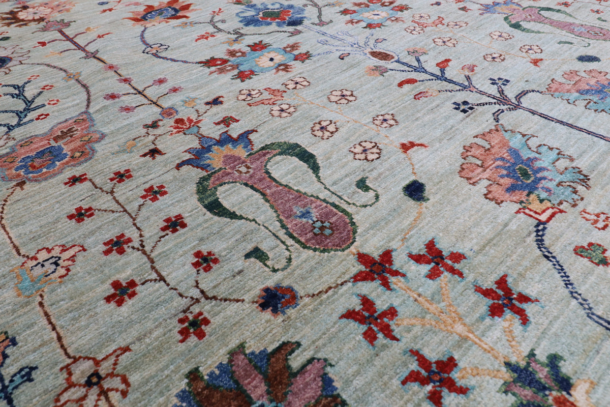 271 x 364 cm | Sultani Design Hand Knotted Wool Afghan Carpet