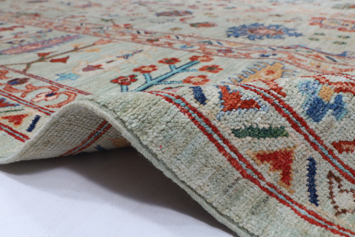 271 x 364 cm | Sultani Design Hand Knotted Wool Afghan Carpet