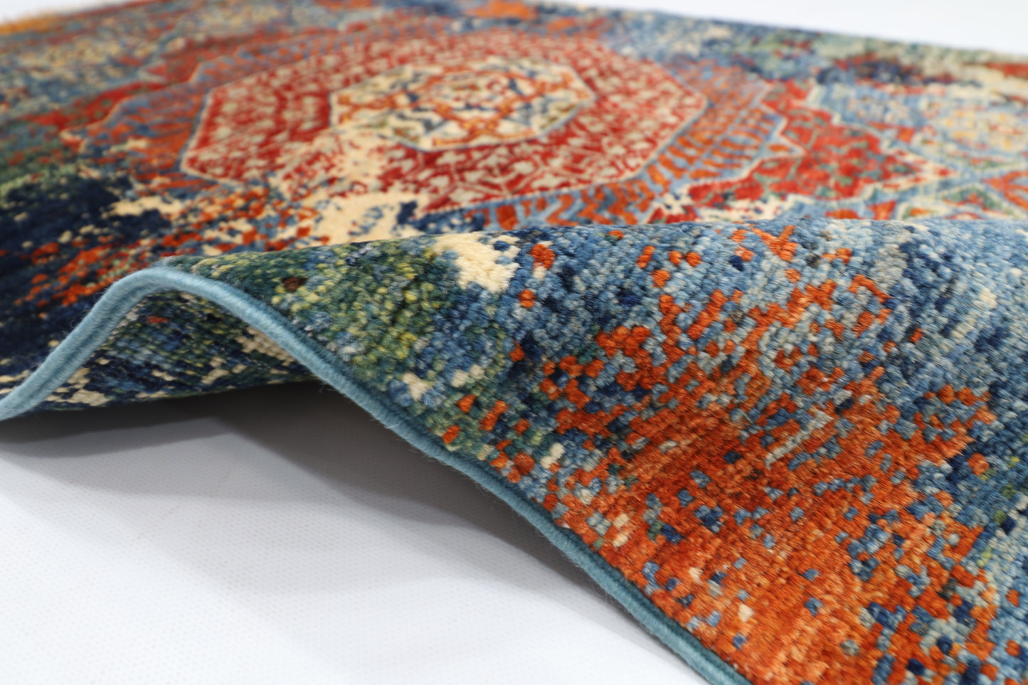 78 x 123 cm | Oriental Abstract Accent Rug Afghan Hand Knotted Veg dye Wool carpet