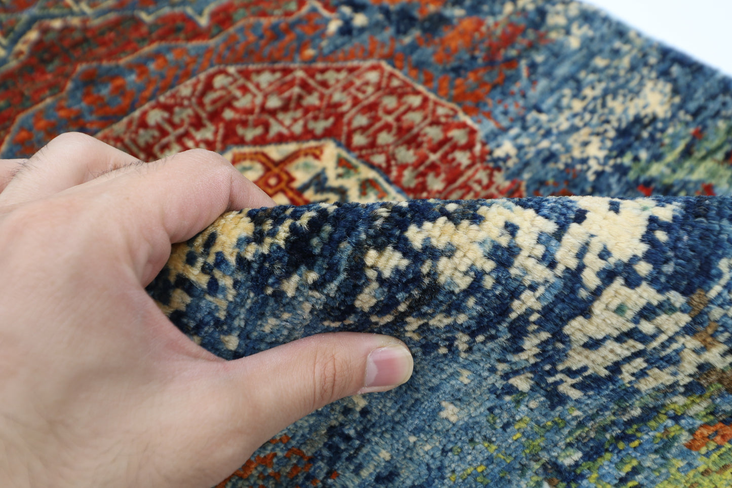78 x 123 cm | Oriental Abstract Accent Rug Afghan Hand Knotted Veg dye Wool carpet