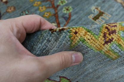 85 x 120 cm | Trees Afghan Tribal Hand Knotted Veg Dye Wool Carpet