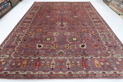 300 x 397 cm | purple pineapple handmade rug