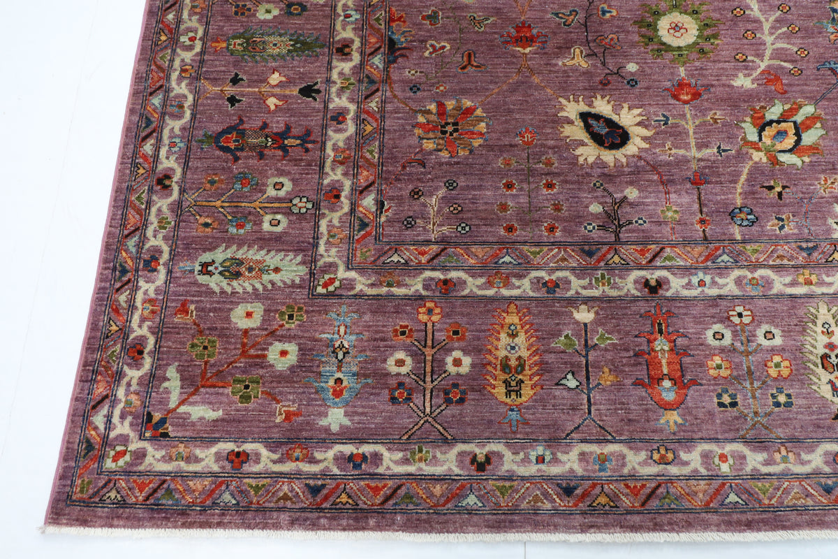 300 x 397 cm | purple pineapple handmade rug