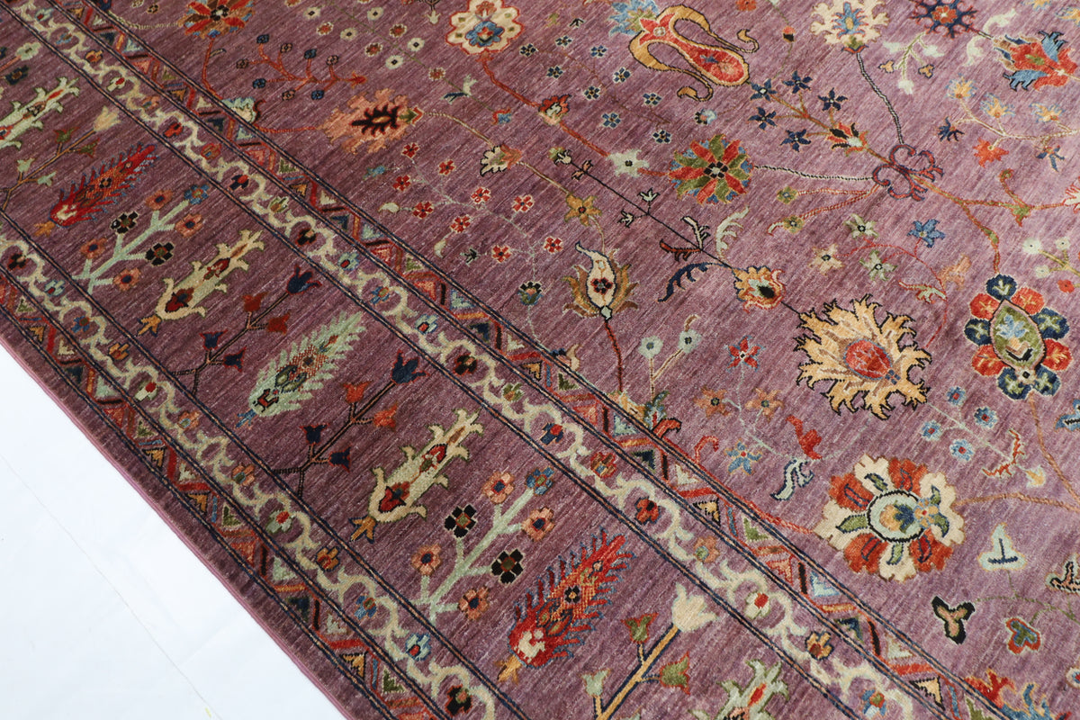 300 x 397 cm | purple pineapple handmade rug