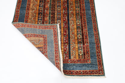 106 x 154 cm | Shawl Afghan Tribal Hand Knotted Veg Dye Wool Carpet