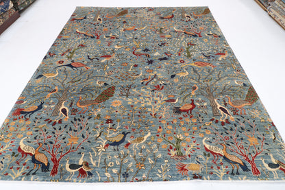 253 x 296 cm | Birds Design Hand Knotted Wool Afghan Carpet